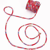 Chirimen Fabric Cord - 1/6in Red Small Waves (Quantity) 1=1yard