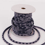 Cotton Fabric Cord - 1/6in Navy Paisley (Quantity) 1=1yard