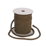 Chirimen Fabric Cord - 1/6in Golden Brown Wave Pattern on Black (Quantity) 1=1yard