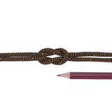 Chirimen Fabric Cord - 1/6in Golden Brown Wave Pattern on Black (Quantity) 1=1yard