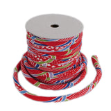 Chirimen Fabric Cord - 1/3in Red Small Waves (Quantity) 1=1yard