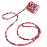 Chirimen Fabric Cord - 1/3in Red Small Waves (Quantity) 1=1yard