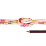 Chirimen Fabric Cord - 1/3in Small Colorful Mums on Pink (Quantity) 1=1yard