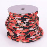 Chirimen Fabric Cord - 1/3in Ume Blossom Stream Black (Quantity) 1=1yard