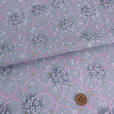 Chirimen Crepe Petals on Petals - Gray (Length) 1=0.25yard