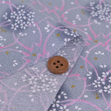 Chirimen Crepe Petals on Petals - Gray (Length) 1=0.25yard
