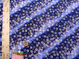 Dancing Cherry Blossoms - Navy (Length) 1=0.25yard