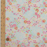 Shadowy Cherry Blossoms with Temari Balls on Light Blue (Length) 1=0.25yard