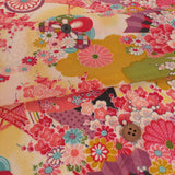 Flowers on Water - Yellow-Green (Length) 1=0.25yard