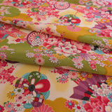 Flowers on Water - Yellow-Green (Length) 1=0.25yard