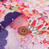 Flowers on Wave Pattern - Purple (Length) 1=0.25yard