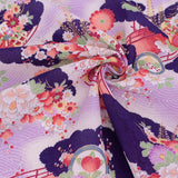 Flowers on Wave Pattern - Purple (Length) 1=0.25yard