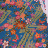 Flowers & Butterflies with Zig Zag Kanoko Dots - Blue (Length) 1=0.25yard