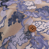 Polyester Chirimen Crepe Flying Dragons in Gray (Length) 1=0.25yard