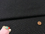 Hand Dyed Tiny Ikat Print on Black (Length) 1=0.25yard