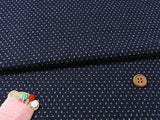 Hand Dyed Tiny Ikat Print on Navy (Length) 1=0.25yard