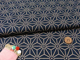 Asanoha Star on Dark Navy (Length) 1=0.25yard
