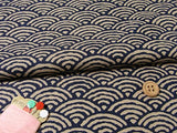 Wave on Dark Navy (Length) 1=0.25yard