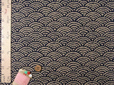 Wave on Dark Navy (Length) 1=0.25yard