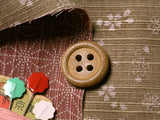 Reversible Cherry Blossoms & Star Pattern - Beige/Pink (Length) 1=0.25yard