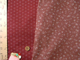 Reversible Cherry Blossoms & Star Pattern - Pink/Red (Length) 1=0.25yard