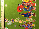 Maiko Girls on a Walk - Green (Length) 1=0.25yard