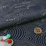 Indigo Dye Style Japanese Waves (Length) 1=0.25yard