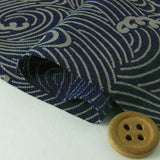 Indigo Dye Style Japanese Waves (Length) 1=0.25yard