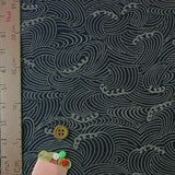 Indigo Dye Style Japanese Waves (Length) 1=0.25yard