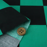 Large Ichimatsu Check - Black x Green (Length) 1=0.25yard