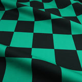 Large Ichimatsu Check - Black x Green (Length) 1=0.25yard