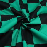 Large Ichimatsu Check - Black x Green (Length) 1=0.25yard