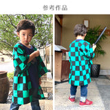 Large Ichimatsu Check - Black x Green (Length) 1=0.25yard