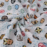 Rippled Cotton Demon Slayer on White (Length) 1=0.25yard