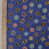 Rippled Cotton Demon Slayer on Blue (Length) 1=0.25yard