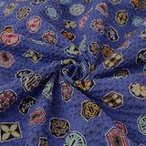 Rippled Cotton Demon Slayer on Blue (Length) 1=0.25yard