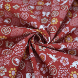 Playing Rabbits in Squares - Dark Red (Length) 1=0.25yard