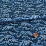 Denim Like Wave Pattern - Indigo (Length) 1=0.25yard