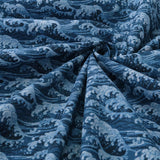 Denim Like Wave Pattern - Indigo (Length) 1=0.25yard