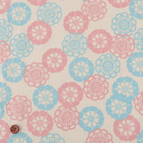 Cute Floral Wheel - Pink Blue (Length) 1=0.25yard