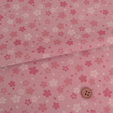 Cherry Blossoms on Dotted Wavy Pattern - Pink (Length) 1=0.25yard