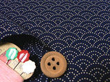 Dotted Wave Pattern on Navy (Length) 1=0.25yard