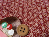 Asanoha Star Pattern on Wine (Length) 1=0.25yard