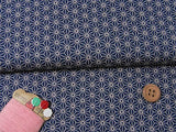 Asanoha Star Pattern on Navy (Length) 1=0.25yard