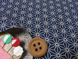 Asanoha Star Pattern on Navy (Length) 1=0.25yard