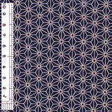 Asanoha Star Pattern on Navy (Length) 1=0.25yard
