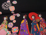 Maiko Girls on a Walk - Black (Length) 1=0.25yard