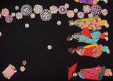 Maiko Girls on a Walk - Black (Length) 1=0.25yard