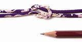 Chirimen Fabric Cord - 1/9in Tiny Cherry Blossoms on Purple (Quantity) 1=1yard