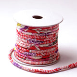Chirimen Fabric Cord - 1/9in Cherry Kanoko Dots on Red (Quantity) 1=1yard